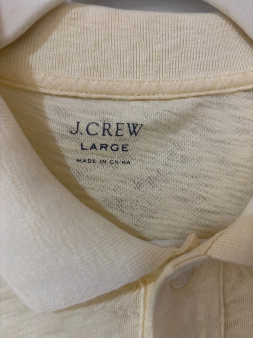 J. Crew Men's Light Yellow Polo Shirt
